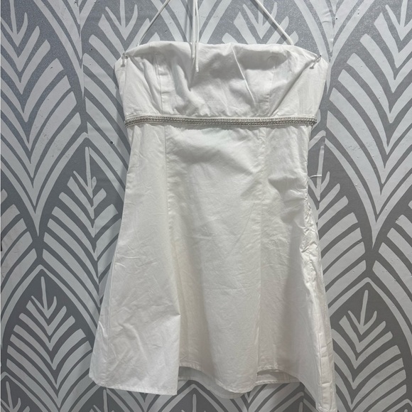 Princess Polly White halter Strapless Mini Dress - Picture 1 of 8